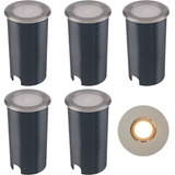 5 Balizador Luminária De Piso Escada Led 1w Inox Ali64