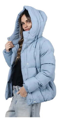 Campera Oversize Puffer Importada Capucha Camperon Mujer