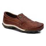 Sapatilha Mocassim Masculina Couro Legitimo Conforto Total