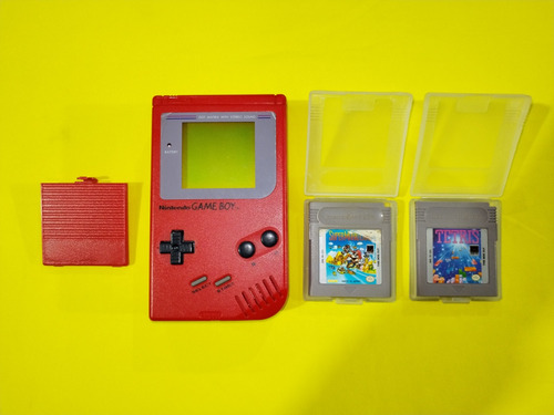 Consola Gameboy Clasico Tabique Rojo Con Mario Land Y Tetris