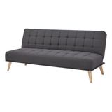 Sofácama Futón Sillón Sala Reclinable Colchonado Queen Eke Color Gris Oscuro Diseño De La Tela Bt-17