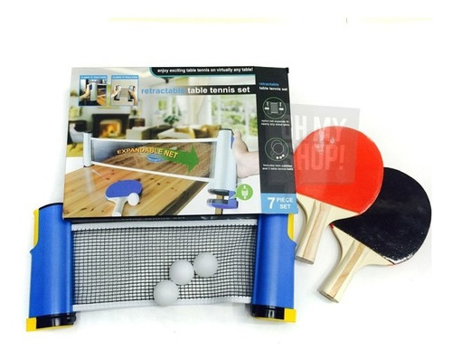 Kit Ping Pong Portatil 2 Paletas + Pelotas + Red Retráctil 