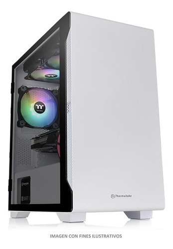 Gabinete Gamer Thermaltake S100 Cristal Templado Blanco 