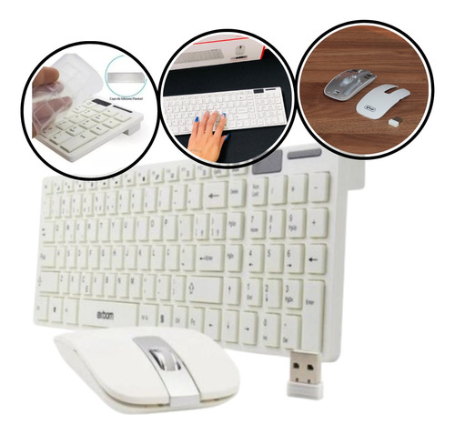 Kit De Teclado E Mouse Sem Fio Portugues Slin Usb Anatel