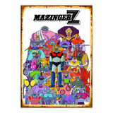 1 Cartel Metal Aluminio Serie Retro  Mazinger Z, 40x28 Cms