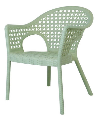 Silla Cómoda Tipo Rattan De Comedor/terraza De Polipropileno