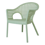 Silla Cómoda Tipo Rattan De Comedor/terraza De Polipropileno