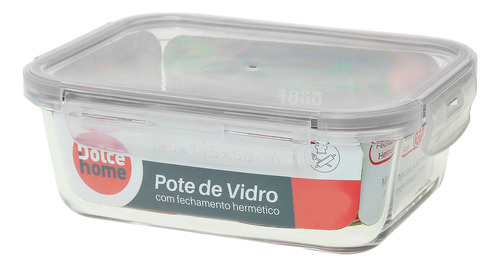 Pote De Vidro Marmita Hermético Mantimentos Cozinha 1 Litro Cor Transparente