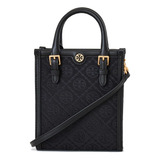 Tory Burch Bolso Tote Mini T Con Monograma Para Mujer, Negro