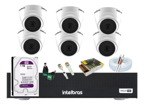 Kit 6 Cameras Intelbras Dvr 8 Canais C/ Hd 1 Tera Wd Purple