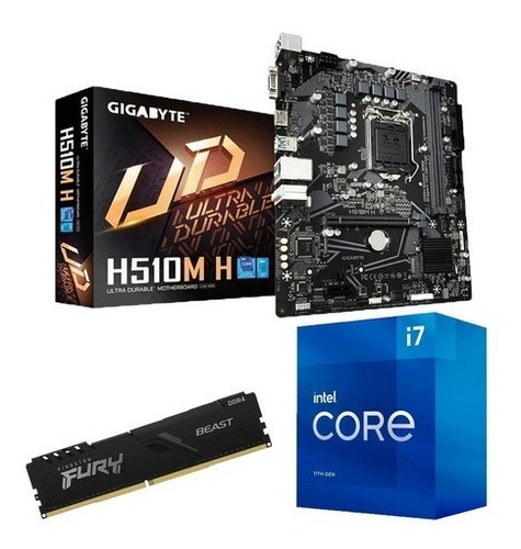 Kit Upgrade I7 11700 + Placa H510m-h + Memória Hx 16gb Ddr4 