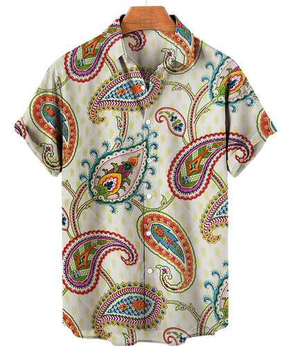 J Camisa De Playa De Flores Hawaianas De Moda Para Hombres