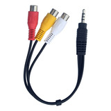 Cable De Audio Aux 3.5 Mm Stereo A Rca Video 3 Hembra