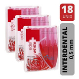 Escova Interdental Edel White Vermelha - 18 Un (3 Caixas)