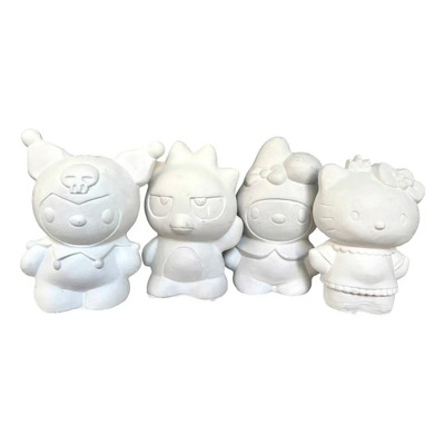 25 Alcancias De Yeso Sin Pintar Personajes Hello Kitty Blanco