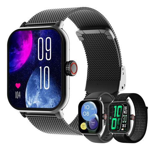 Smartwatch 1.85'' Reloj Inteligente Bluetooth Llamada Negra