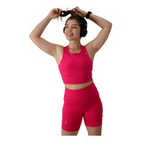 Conjunto Para Corrida Compressão Feminino Multibolsos Pink