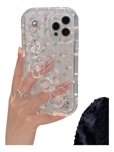 Funda De Transparente Para iPhone Flores + Correas