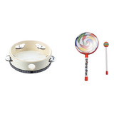 Presente Redondo De Percussão Mini Music Tambourine Drum, 6