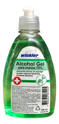 Pack 2 Alcohol Gel Winkler 340ml