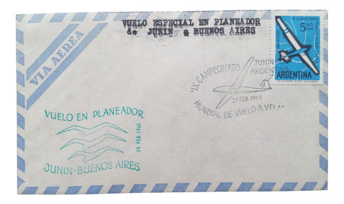 Vuelo En Planeador Mundial De Vuelo A Vela 1963 Junin-bs.as