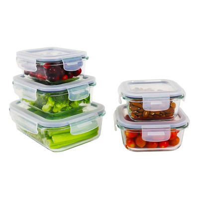 Contenedores De Vidrio Herméticos Con Tapa 5 Toper 10 Pz Color Transparente | MercadoLibre