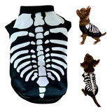 Fantasia Pet Halloween Camiseta Esqueleto Para Cães E Gatos