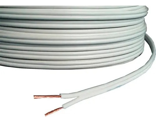 Pack X2 Cable Bipolar Blanco 2x1 Rollo 100 Mts Electricidad