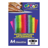 Papel Lamicote Holográfico A4 250g Off Paper Topo De Bolo Cor Arco-íris