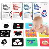 4pcs Tarjetas De Estimulación Visual Montessori Para Bebé