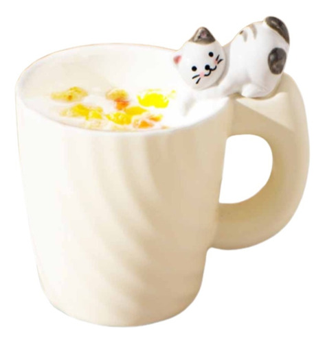 Taza De Cerámica Mug Café Capuccino Cat Gatito 380ml