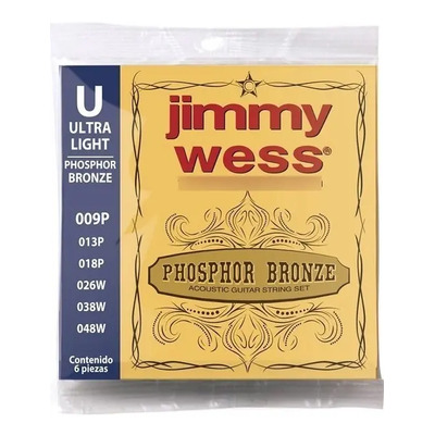 Cuerdas Guitarra Acústica Jimmy Wess Fosforadas Bronce Calibre 9-48 | MercadoLibre