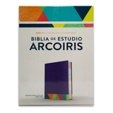 Biblia De Estudio Arcoiris Rvr1960 Símil Piel Morado 