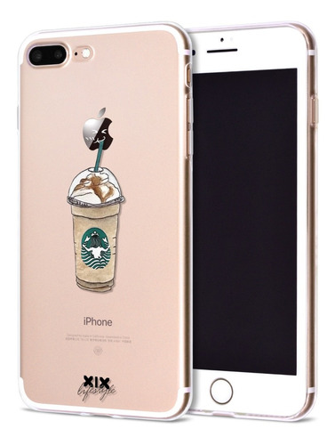 Funda Suave Protectora Para iPhone Manzana Toma Starbucks