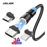 Cable Magnetico Carga + Datos 3en1 Uslion | Qc3a 2mt