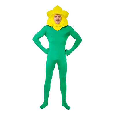 Dsplay Adulto Masculino Bodysuit Trajes De Girassol Verde,