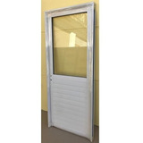 Puerta Aluminio Blanco Medio Vidrio Entero 80x200 Perfil 36