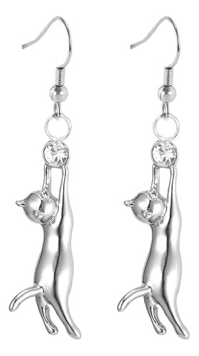 Pendientes En Forma De Gato Para Mujer, Joyas Sencillas Y De