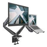 Base Monitor Y Laptop 2 En 1 Con Doble Resorte De Gas.