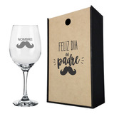 Estuche De Madera + 1 Copa De Vino Personalizable