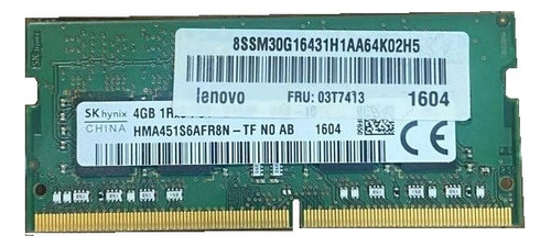 Memoria Sodimm Ddr4 4gb 2133mhz Sk Hynix Lenovo Part 03t7413