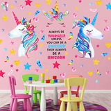 Pack De 4 Pegatinas De Pared Con Diseño De Unicornio, Tamaño