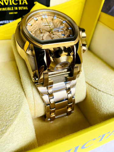 Reloj Invicta Zeus Doble Reloj Dorado Para Caballero 