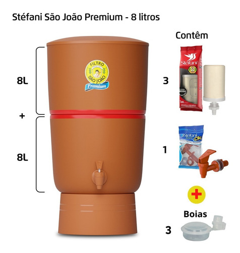 Filtro De Barro São João Premium 8 Litros - Stéfani