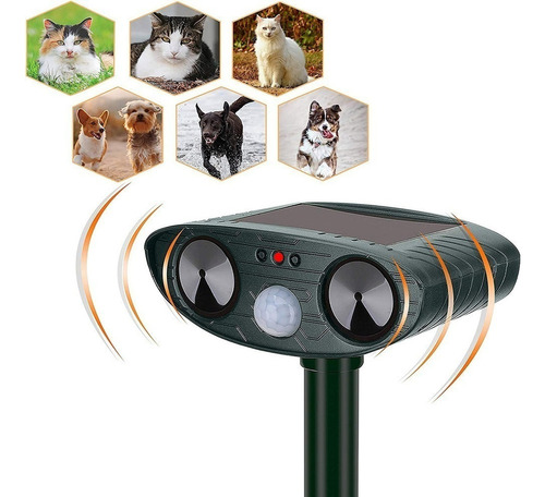 Disuasivo Ultrasónico Para Gatos Con Sensor Movimiento Y Fla