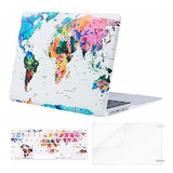 Funda Rígida Con Diseño De Mapa Mundi Para Macbook Air 13 