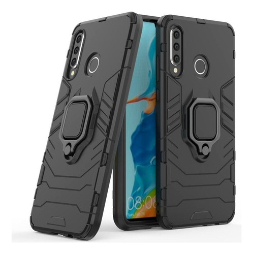 Huawei P30 Lite Case Black Panther + Cristal Templado 9h
