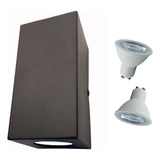 Aplique Pared Exterior Bidireccional Pack X8 + Lamparas Led