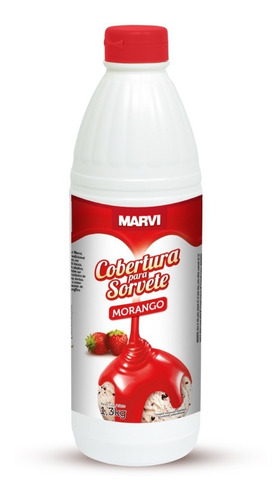 Cobertura Para Sorvete Morango Marvi 1,3 Kg