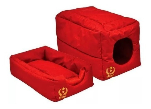 Cama Tunel Iglu Toca P/ Cães Cachorros Gatos  M Cor Vermelho